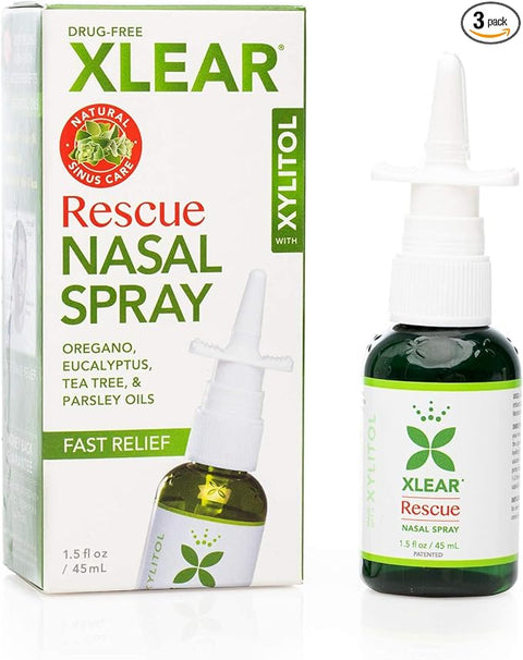 XLEAR Rescue Nasal Spray with Xylitol (Oregano, Eucalyptus, Tea Tree, & Parsley Oils) 45mL