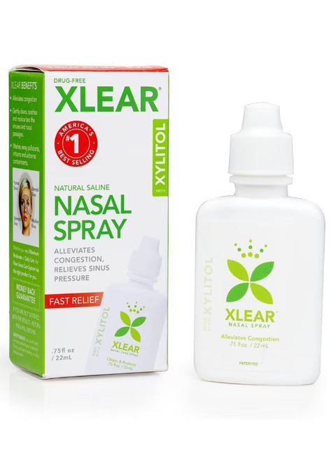 XLEAR Natural Saline Nasal Spray with Xylitol 22mL